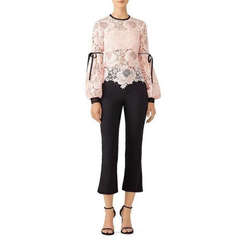 UNITEDWOOD Pink Elva Lace Longsleeves Top US 2